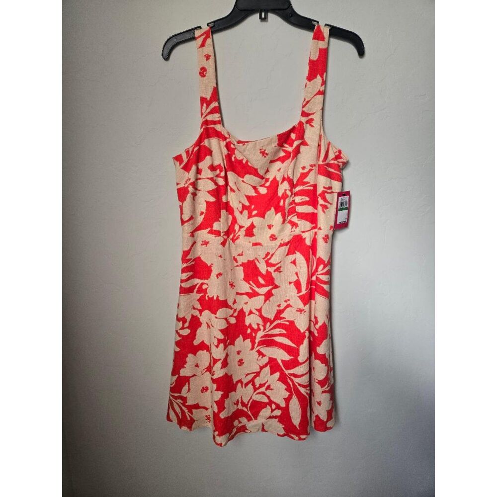 NWT Vince Camuto Cayenne Cream Floral Mini Dress Women’s Size L. - Picture 10 of 16